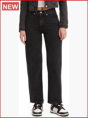 Baggy Jeans with Button Front, 100% Cotton, Loose Fit